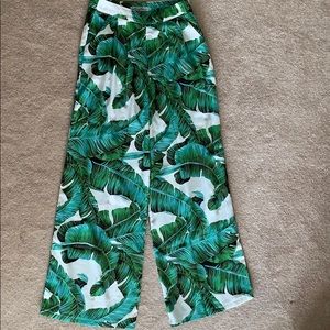 Palm Print Pants